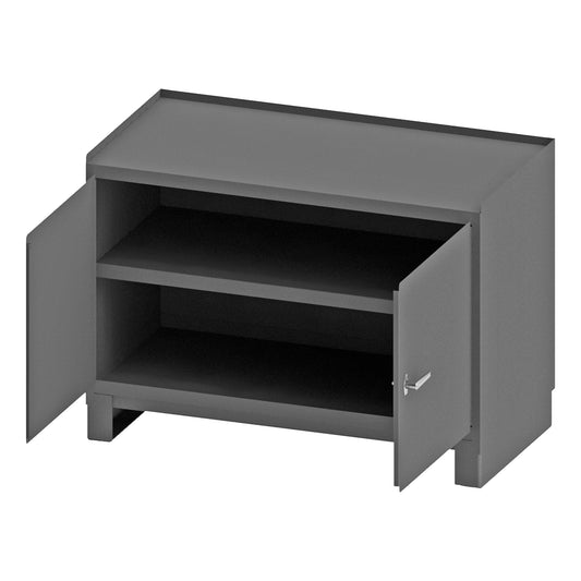 Durham Mfg Workstation, 2 Shelves, Gray