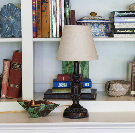 Slant Empire Hardback Lampshade with Bulb Clip, Heather