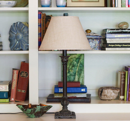 Slant Empire Hardback Lampshade with Washer Fitter, Stonewash
