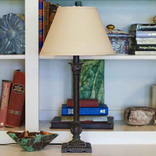 Slant Empire Hardback Lampshade with Washer Fitter, Beige, 12" x 12" x 8"