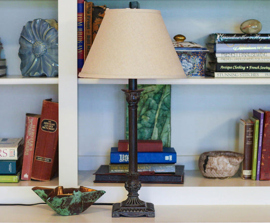 Slant Empire Hardback Lampshade with Washer Fitter, Heather