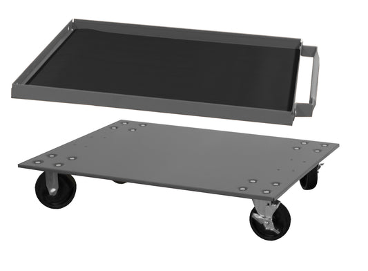 Durham Mfg Mobile Bin Base with Rubber Mat Top, Gray