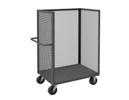 Durham Mfg 3-Sided Mesh Truck, Base Shelf, Gray