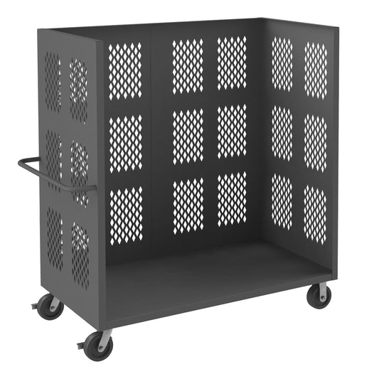 Durham Mfg 3-Sided Ventilated Truck, 1 Shelf, Gray