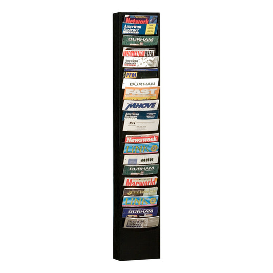 Durham Mfg Literature Rack, 20 Pockets, Black