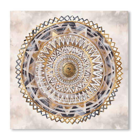 Golden Medallion, Fine Art Giclee Print on Gallery Wrap Canvas, 30" x 30"
