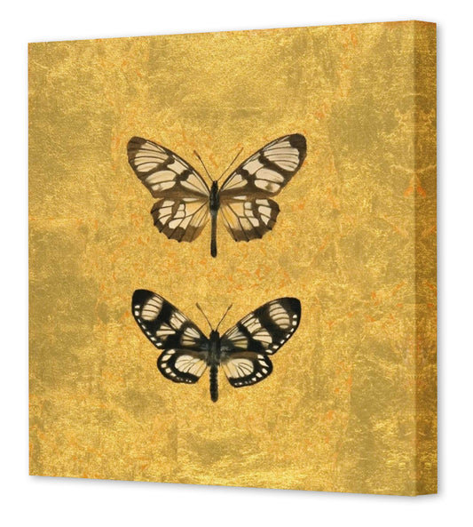 PAIR OF BUTTERFLIES ON GOLD