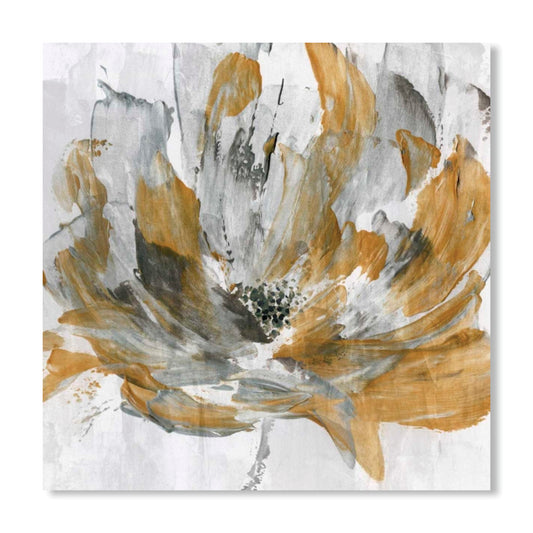 Golden Flower Power, Fine Art Giclee Print on Gallery Wrap Canvas, 30" x 30"