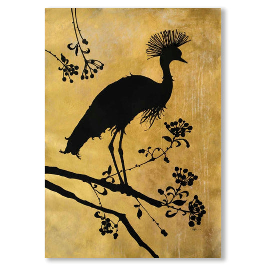 Golden Crowned Crane, Fine Art Giclee Print on Gallery Wrap Canvas, 30" x 43"