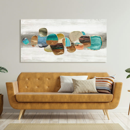 Glided Stones, Fine Art Giclee Print on Gallery Wrap Canvas, 60" x 30"
