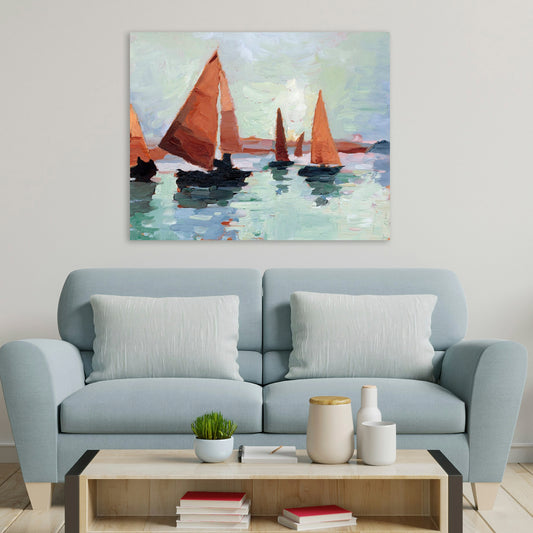 Sunset Harbor I, Fine Art Giclee Print on Gallery Wrap Canvas, 38" x 30"