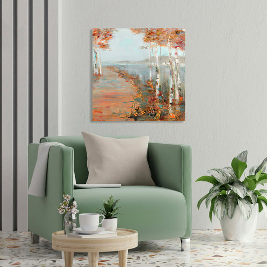 Birch Walk II, Fine Art Giclee Print on Gallery Wrap Canvas, 30" x 30"