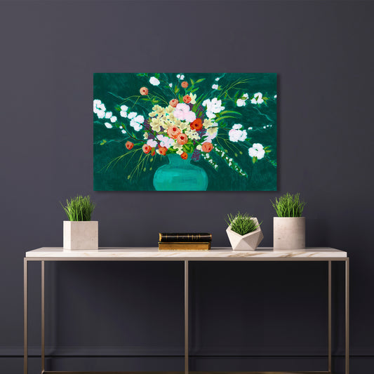 Bountiful Blossoms I, Fine Art Giclee Print on Gallery Wrap Canvas, 47" x 30"