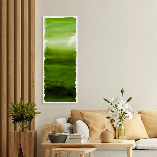Green Blend, Fine Art Giclee Print on Gallery Wrap Canvas, 30" x 75"