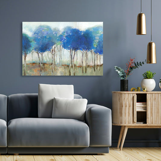 Indigo Woodland, Fine Art Giclee Print on Gallery Wrap Canvas, 45" x 30"