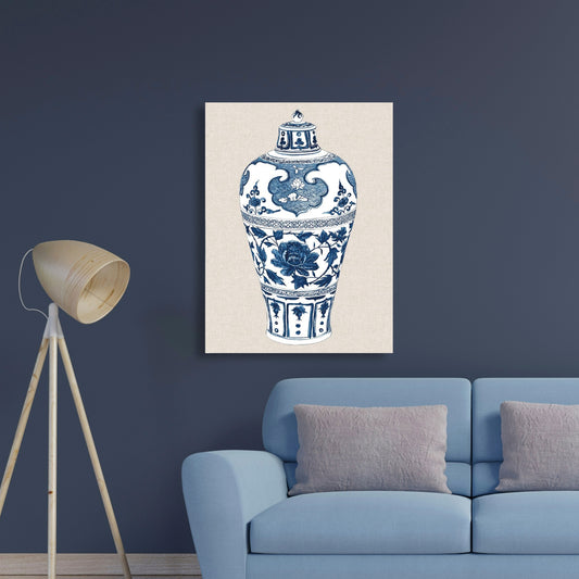 Antique Chinese Vase I, Fine Art Giclee Print on Gallery Wrap Canvas, 30" x 40"