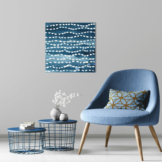 Indigo Ripple VI, Fine Art Giclee Print on Gallery Wrap Canvas, 24" x 24"