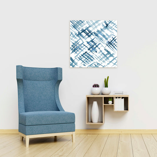 Indigo Ripple VIII, Fine Art Giclee Print on Gallery Wrap Canvas, 24" x 24"