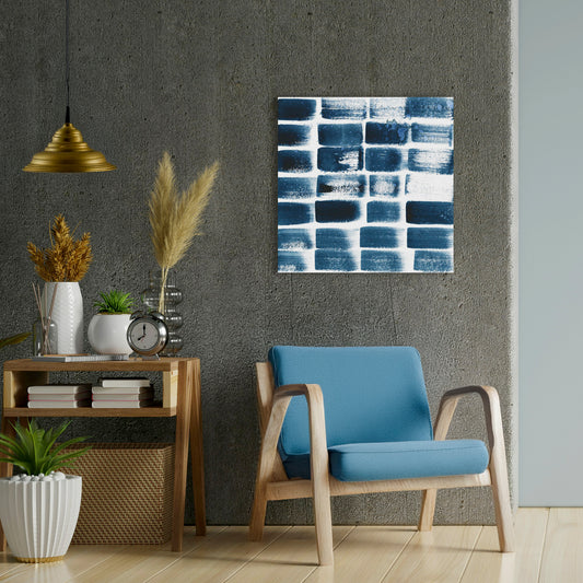 Indigo Ripple II, Fine Art Giclee Print on Gallery Wrap Canvas, 24" x 24"