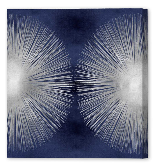 SILVER SUNBURST ON BLUE II