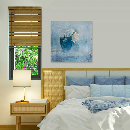Blue Magnificence I, Fine Art Giclee Print on Gallery Wrap Canvas, 30" x 30"