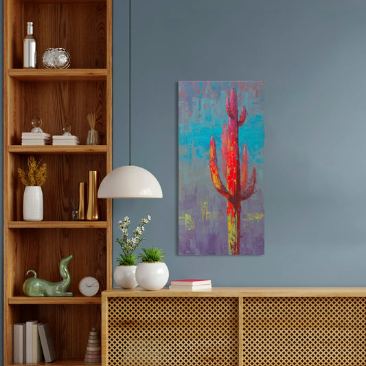Suspect Saguaro Series 2, Fine Art Giclee Print On Gallery Wrap Canvas, 40" x 20"