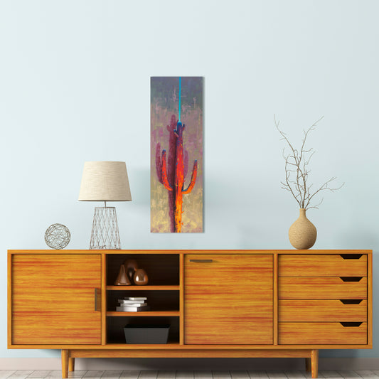 Saguaro Light Saber, Fine Art Giclee Print On Gallery Wrap Canvas, 36" x 12"