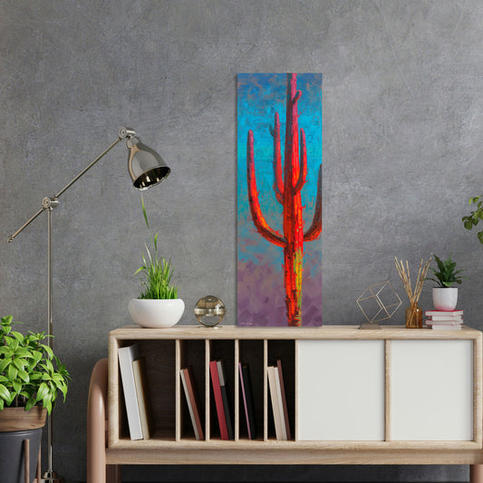 Red Guardian 1, Fine Art Giclee Print On Gallery Wrap Canvas, 45" x 15"