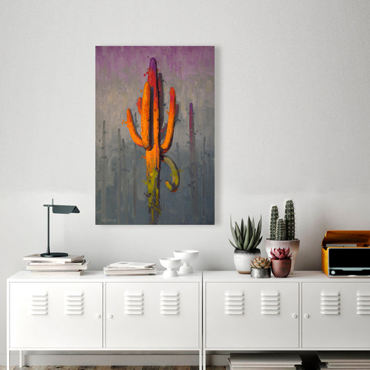 Peacock In A Crowd, Fine Art Giclee Print On Gallery Wrap Canvas, 36" x 24"
