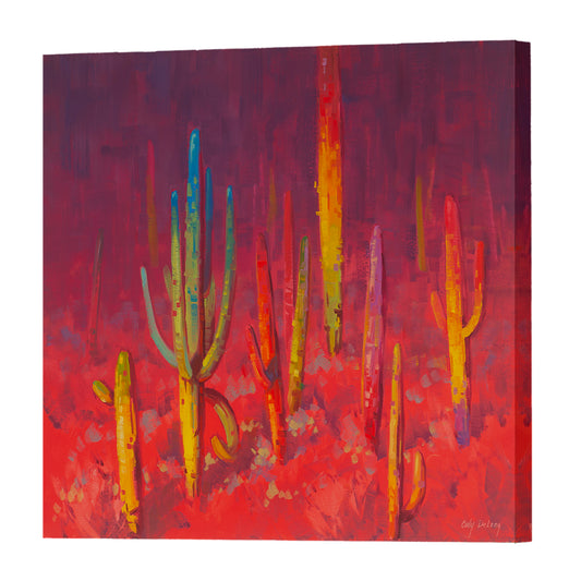 Marching Into The Light, Fine Art Giclee Print On Gallery Wrap Canvas, 36" x 36"