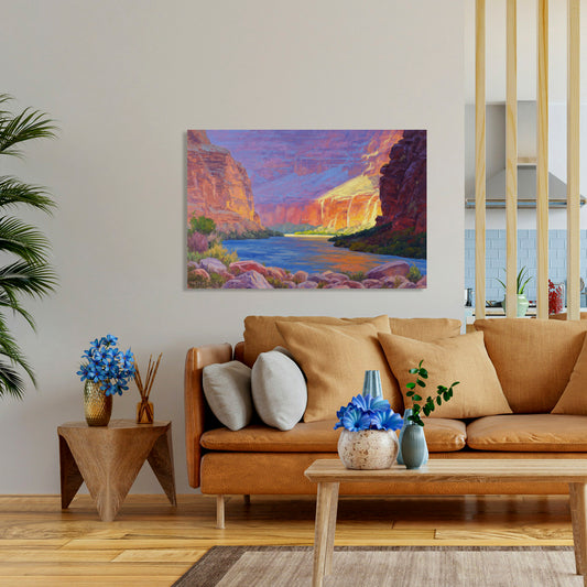 Inner Glow Of The Canyon, Fine Art Giclee Print On Gallery Wrap Canvas, 24" x 36"