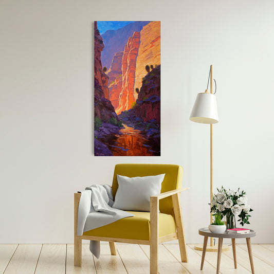 Echoes Of The Canyon Sun, Fine Art Giclee Print On Gallery Wrap Canvas, 40" x 20"