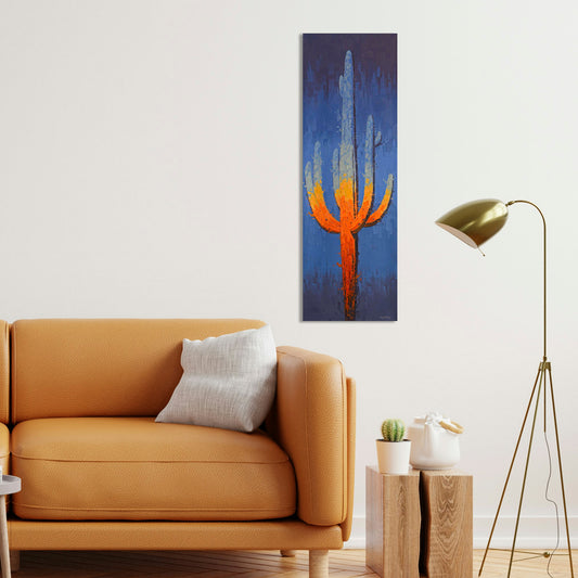 Blue Jazz Fusion, Fine Art Giclee Print On Gallery Wrap Canvas, 45" x 15"
