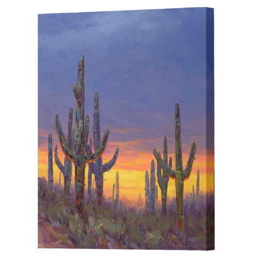 Saguaro Mosaic, Fine Art Giclee Print On Gallery Wrap Canvas, 40" x 30"