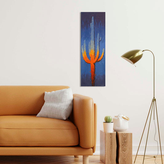 Blue Jazz Fusion, Fine Art Giclee Print On Gallery Wrap Canvas, 36" x 12"