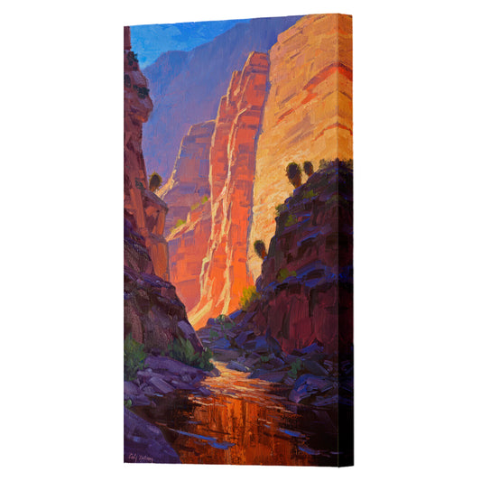 Echoes Of The Canyon Sun, Fine Art Giclee Print On Gallery Wrap Canvas, 30" x 15"