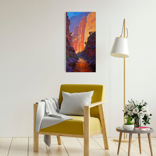 Echoes Of The Canyon Sun, Fine Art Giclee Print On Gallery Wrap Canvas, 30" x 15"