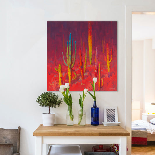 Marching Into The Light, Fine Art Giclee Print On Gallery Wrap Canvas, 24" x 24"