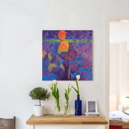 Prickly Proposition, Fine Art Giclee Print On Gallery Wrap Canvas, 24" x 24"