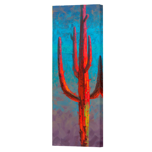 Red Guardian 1, Fine Art Giclee Print On Gallery Wrap Canvas, 36" x 12"