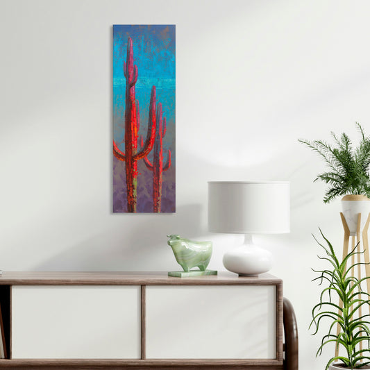 Red Guardian 2, Fine Art Giclee Print On Gallery Wrap Canvas, 36" x 12"