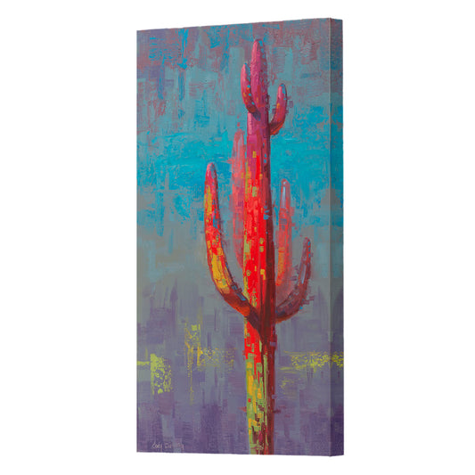 Suspect Saguaro Series 2, Fine Art Giclee Print On Gallery Wrap Canvas, 30" x 15"