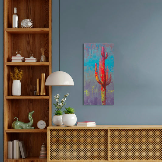 Suspect Saguaro Series 2, Fine Art Giclee Print On Gallery Wrap Canvas, 30" x 15"