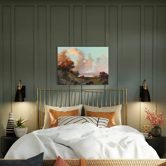 Evening Peace, Fine Art Giclee Print On Gallery Wrap Canvas, 24" x 32"