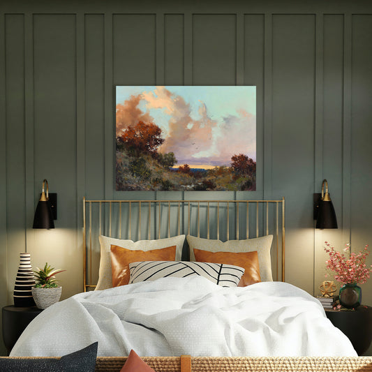 Evening Peace, Fine Art Giclee Print On Gallery Wrap Canvas, 30" x 40"