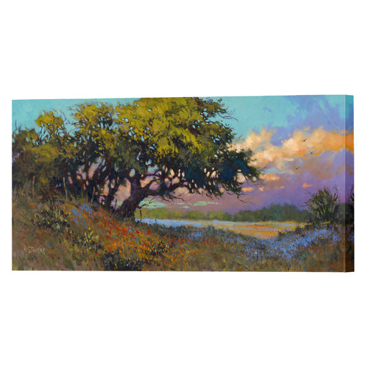 Wildflower Evening, Fine Art Giclee Print On Gallery Wrap Canvas, 20" x 40"