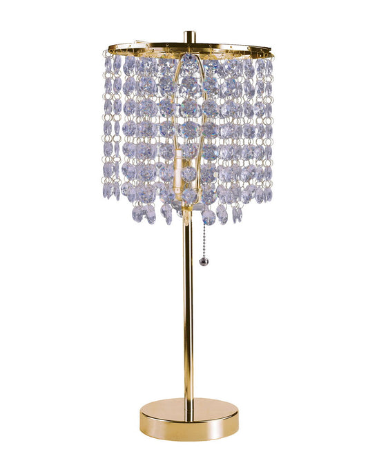 20.25" Tall Metal Table Lamp" Deco Glam" with Gold finish and Crystal Accents