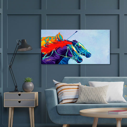 Photo Finish, Fine Art Giclee Print On Gallery Wrap Canvas, 20" x 40"