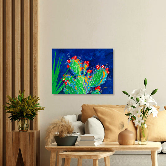 Prickly Pear, Fine Art Giclee Print On Gallery Wrap Canvas, 24" x 32"