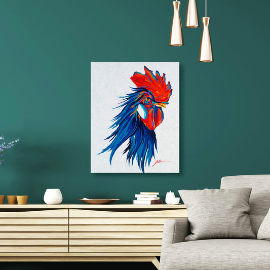 Ragin' Red, Fine Art Giclee Print On Gallery Wrap Canvas, 40" x 32"